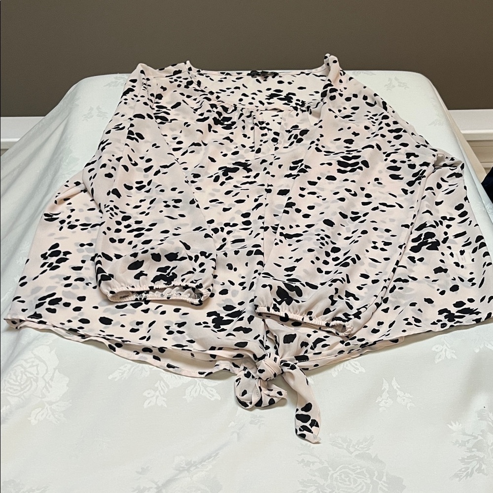 West Kei Pink and Black Patterned Blouse